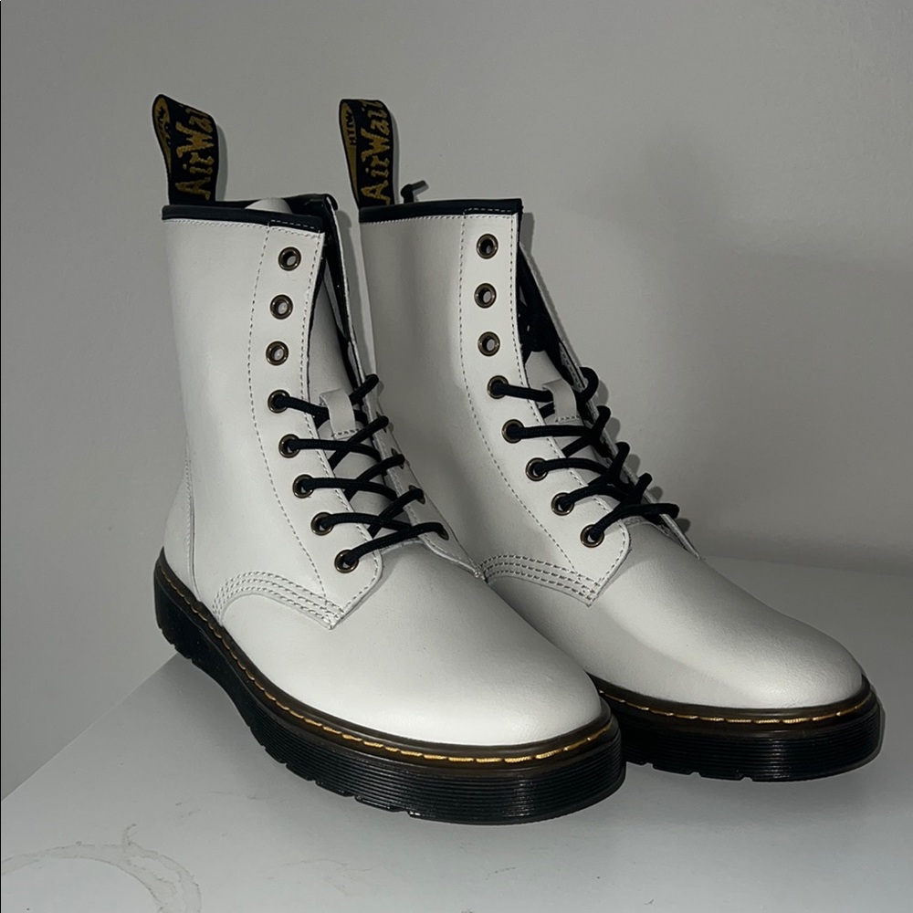 Dr. Martens White Leather Boots